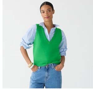 NWT J. Crew cashmere sweater vest - bright green